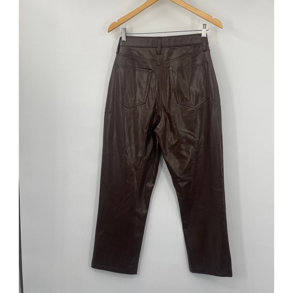 Abercrombie & Fitch The 90s Straight Ultra High Rise Faux Leather Pants 29 8 - Picture 6 of 10